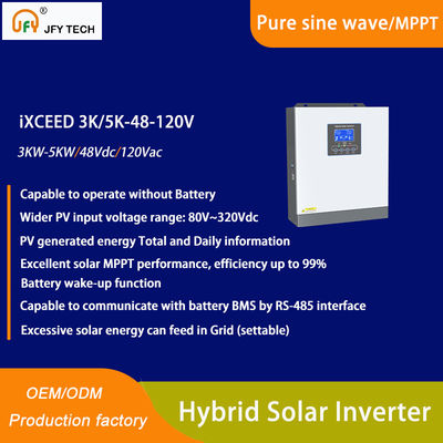 Inverseur solaire hybride avec entrée photovoltaïque 80V-320V et sortie photovoltaïque 5KW 120Vac